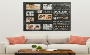 Декоративно Табло Рамка за Снимки Family Rules