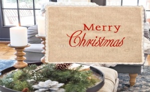 Бродирана Калъфка за Възглавница Merry Christmas с Дантела