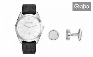 Стилен Сет за Него! Часовник Pierre Cardin и Ръкавели