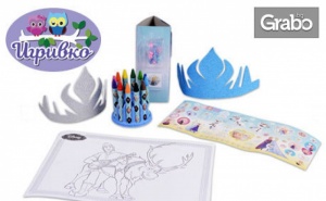 Детски Комплект Totum Frozen - Направи си Сам Амулет, Корона и Картина