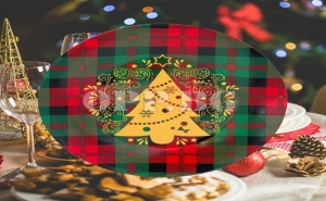 Порцеланова Коледна Чиния със Златна Елхичка