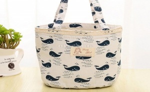 Чанта за съхранение Whale Print Drawstring Insulated Storage Bag