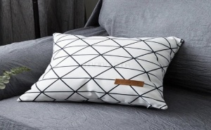 Бяла калъфка за възглавница Geometric Print Pillowcase Cover