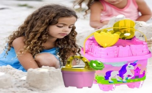 Детски Плажен Комплект Замък Еднорози 5 Части