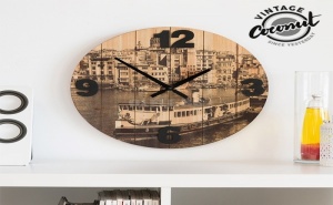 Стенен Часовник Градове Vintage Coconut