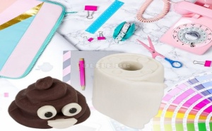 Комплект 2 Броя Гумички Емоджи Poop и Тоалетна Хартия