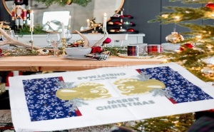 Кoледна Кухненска Кърпа с Ангел Merry Christmas