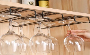 Метална Закачалка Органайзер за Винени Чаши 1Pc Cabinet Hanging Goblet Rack