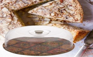 Кръгла Поставка за Торта и Кекс с Капак Винтидж Мозайка