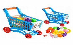 Детска Играчка Количка за Пазаруване с Плодове