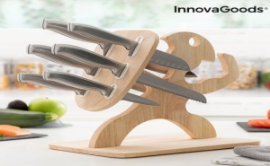 Комплект Ножове с Дървена Поставка Spartan Innovagoods - 7 бр