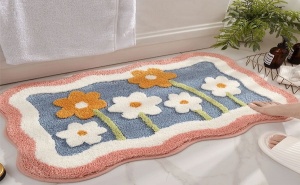 Противохлъзгащо Супер Свежо Килимче за Баня Floral Pattern Bath Rug
