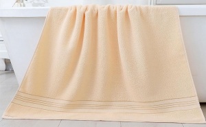 Бежова Хавлиена Кърпа за Баня Beige Striped Pattern Bath Towel